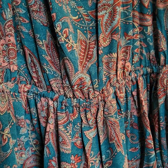 Long Sleeve Dress, Dreamy Satin Paisley Fabric - Picture 4 of 11